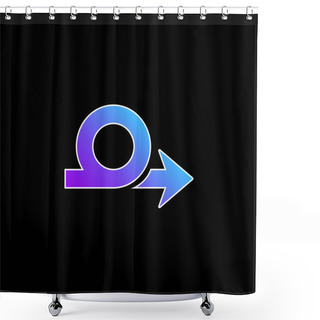 Personality  Arrow Loop Symbol Blue Gradient Vector Icon Shower Curtains