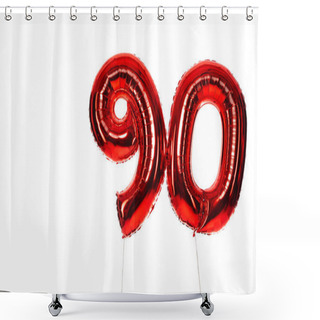 Personality  Number 90 Red Balloons Isolated On White Shower Curtains