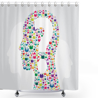 Personality  Human Head With Question Mark Shower Curtains