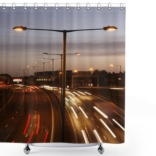Personality  Traffic Lights In Motion Blur At Night Shower Curtains