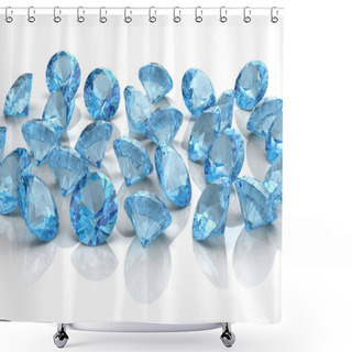 Personality  Aquamarine Jewel (high Resolution 3D Image) Shower Curtains