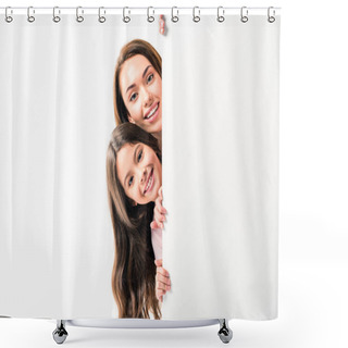 Personality  Mother And Daughter Looking Out From Board Shower Curtains