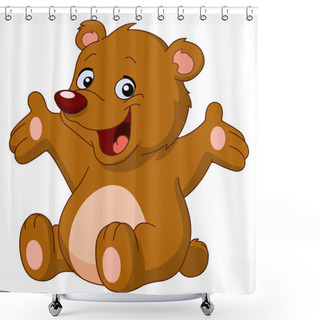 Personality  Happy Teddy Bear Shower Curtains