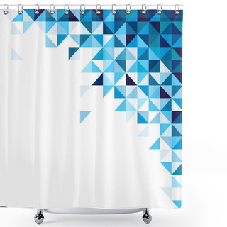 Personality  Abstract, Geometric Background, Triangle And Square, Blue Shower Curtains