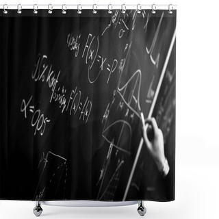 Personality  Writing On Chalk Board In Black And White Shower Curtains