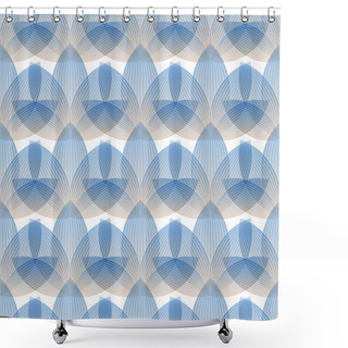 Personality  Abstract Seamless Blue Pattern, Geometric Shapes Shower Curtains