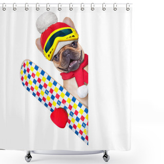 Personality  Dog Ski Winter Shower Curtains