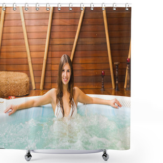 Personality  Woman Relaxing In A Whirlpool Shower Curtains