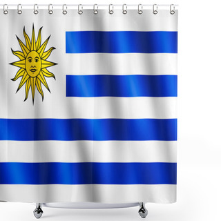 Personality  Flag Of Uruguay Waving In The Wind Shower Curtains