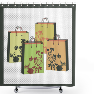 Personality  Vector Floral Shopping Bags Shower Curtains