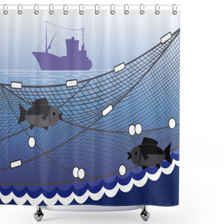 Personality  Fishing In The Sea Shower Curtains