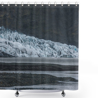 Personality  Glacier Skaftafellsjkull And Snowy Coastline During Daytime In Iceland Shower Curtains