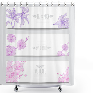 Personality  Floral Cards Set Shower Curtains