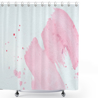 Personality  Creative Background With Pink Watercolor Strokes And Splatters On White Paper Shower Curtains