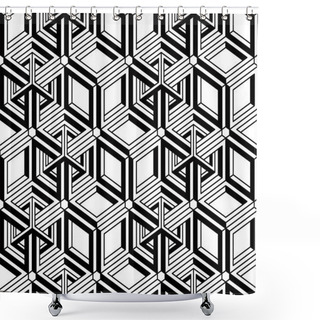 Personality  Endless Monochrome Symmetric Pattern Shower Curtains