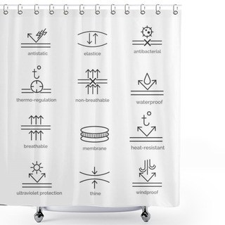 Personality  Fabric Properties Icons Shower Curtains