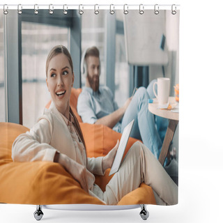 Personality  Business People Resting In Office  Shower Curtains