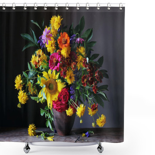 Personality  Bouquet From Cultivated Flowers  Shower Curtains