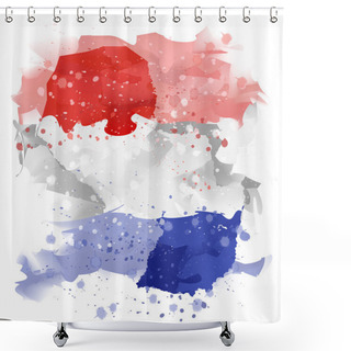 Personality  Vectors Map Of Paraguay Watercolor Paint Shower Curtains