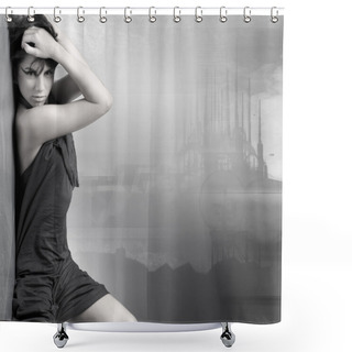 Personality  Fashion Shoot Of Sexy Lady Shower Curtains