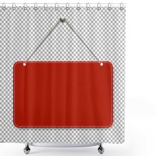 Personality  Red Door Sign  Shower Curtains