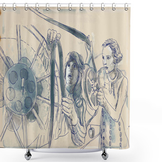 Personality  Editing Room Shower Curtains