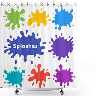 Personality  Vector Set Of Colored Blots On The White Background Shower Curtains
