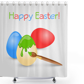 Personality  Vector Background With Easter Eggs. Shower Curtains