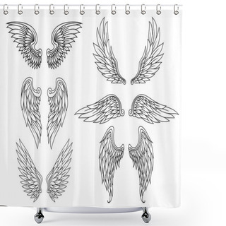 Personality  Heraldic Wings Set Shower Curtains