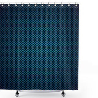 Personality  Blue Hexagon Metal Background Shower Curtains