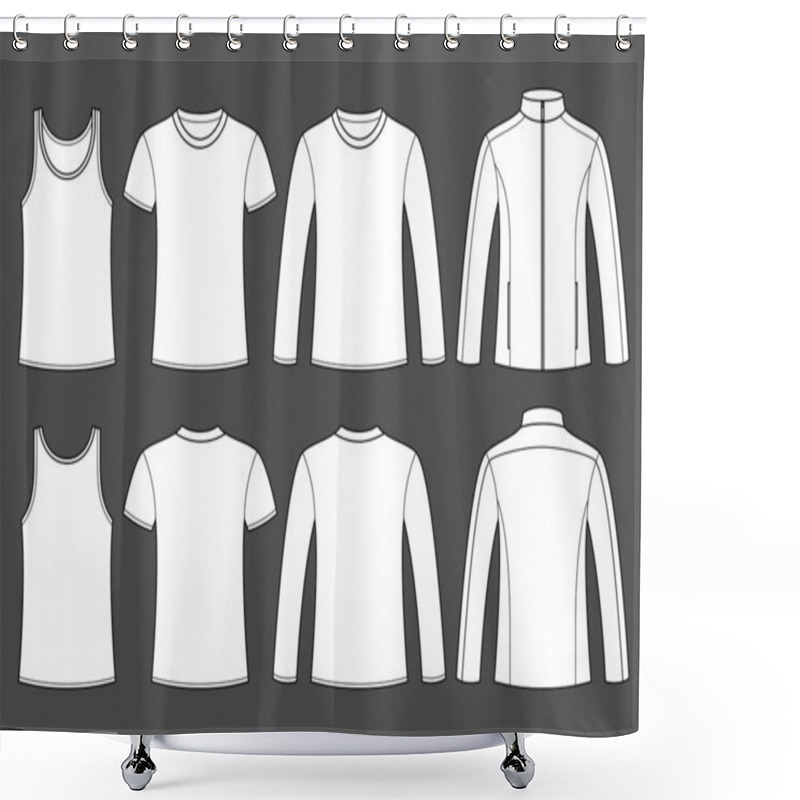 Personality  Singlet, T-shirt, Long-sleeved T-shirt And Jacket Template Shower Curtains
