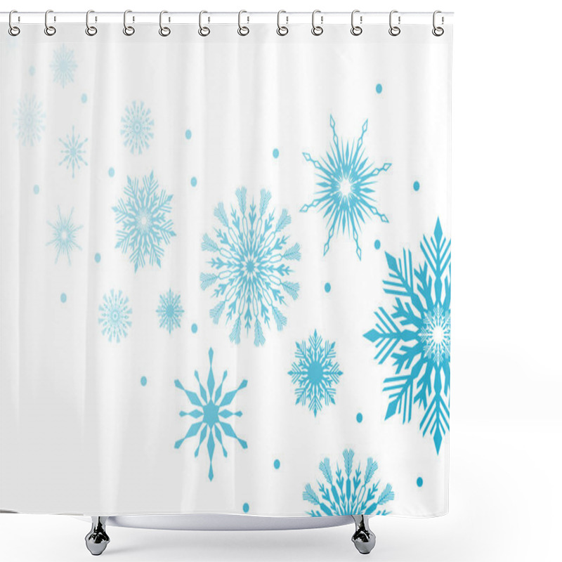 Personality  Blue Snowflakes Illustration Shower Curtains