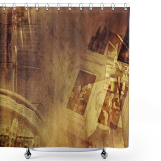 Personality  Vintage Photography Background Shower Curtains