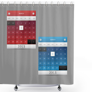 Personality  Vector Calendar Illustration - 9 Of March, 2013 Shower Curtains