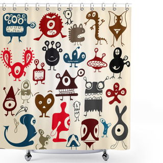 Personality  Monsters Set Shower Curtains