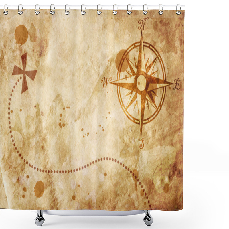 Personality  Old Map Shower Curtains