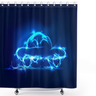 Personality  Car,  Abstract Background Made Of Electric Lighting Effect Shower Curtains
