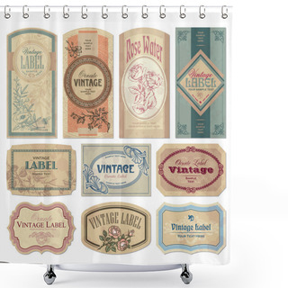 Personality  Vintage Labels Set (vector) Shower Curtains