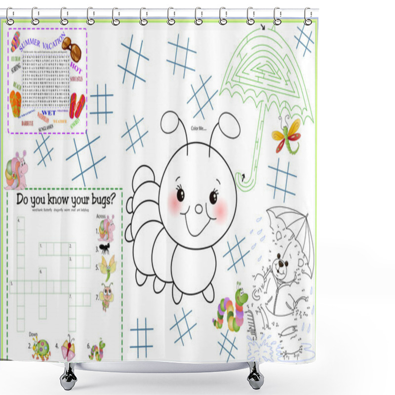 Personality  Placemat Spring Summer Printable Activity Sheet 4 shower curtains