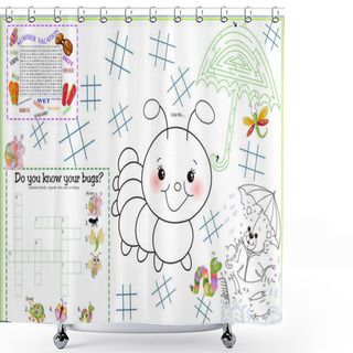 Personality  Placemat Spring Summer Printable Activity Sheet 4 Shower Curtains