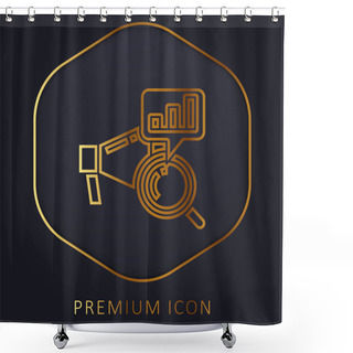 Personality  Analysis Golden Line Premium Logo Or Icon Shower Curtains