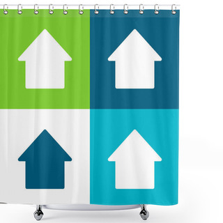 Personality  Big Upload  Arrow Flat Four Color Minimal Icon Set Shower Curtains