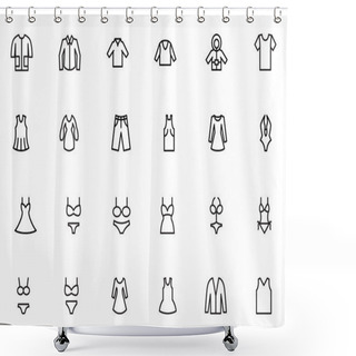 Personality  Clothes Line Vector Icons 1 Shower Curtains