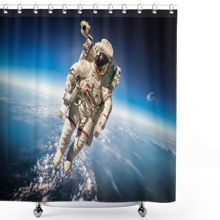 Personality  Astronaut In Outer Space Shower Curtains