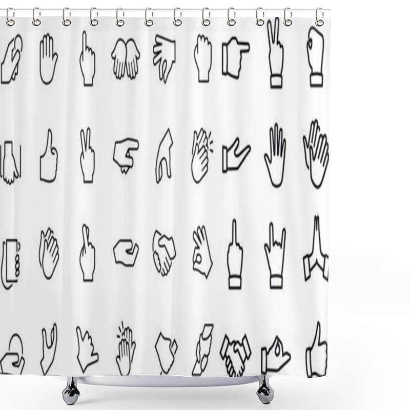 Personality  Gesture Icons vector design black and white  shower curtains