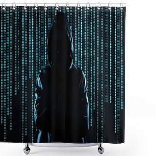 Personality  Unrecognizable Hacker Portrait, Security And Technology Crime Concept Shower Curtains