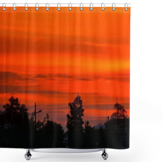 Personality  Sunset Beautiful Colorful Landscape And Silhouette Tree In Sky Twilight Time Shower Curtains