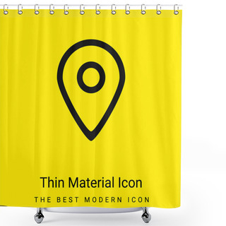 Personality  Big Map Placeholder Outlined Symbol Of Interface Minimal Bright Yellow Material Icon Shower Curtains
