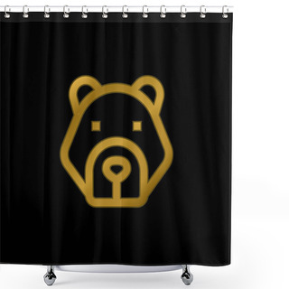 Personality  Bear Gold Plated Metalic Icon Or Logo Vector Shower Curtains