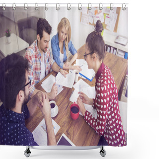 Personality  Business People Working Together Shower Curtains